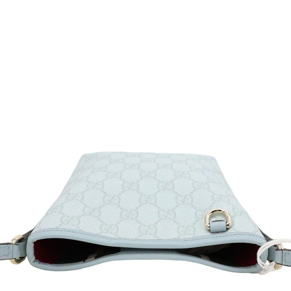 GUCCI GG Emblem GG Supreme Canvas Bucket Bag Light Blue 847090