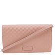 GUCCI GG Micro Leather Crossbody Wallet Pink 466507