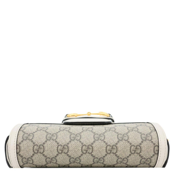 GUCCI Horsebit 1955 GG Supreme Canvas Shoulder Bag Beige 658574