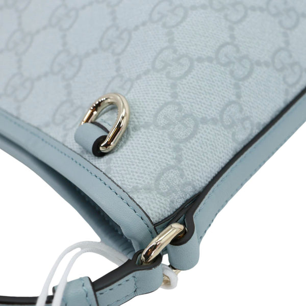 GUCCI GG Emblem GG Supreme Canvas Bucket Bag Light Blue 847090