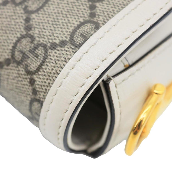 GUCCI Horsebit 1955 GG Supreme Canvas Shoulder Bag Beige 658574