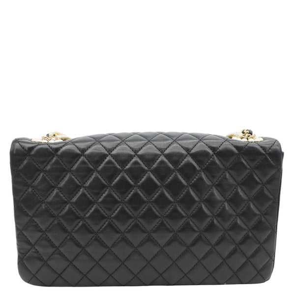 CHANEL Westminster Pearl Flap Medium Quilted Lambskin Shoulder Bag Black
