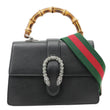 GUCCI Dionysus Bamboo Medium Leather Top Handle Shoulder Bag Black 448075