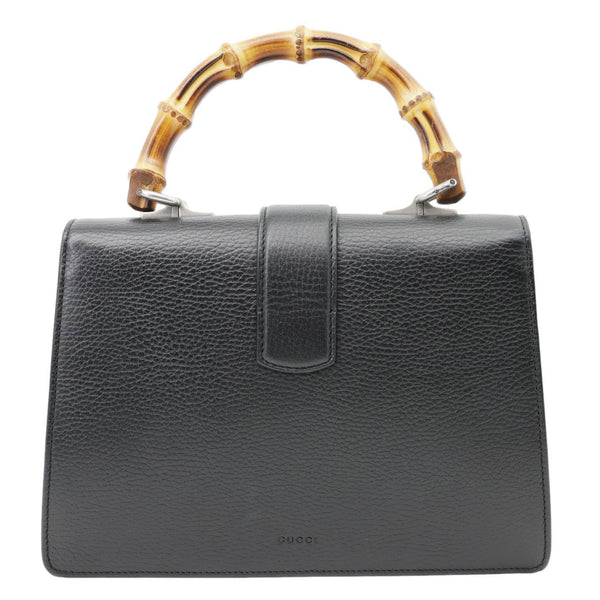 GUCCI Dionysus Bamboo Medium Leather Top Handle Shoulder Bag Black 448075
