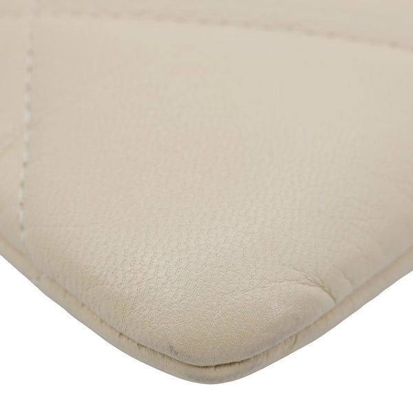 CHANEL Interlocking CC Quilted 19 Leather O-Case Off White