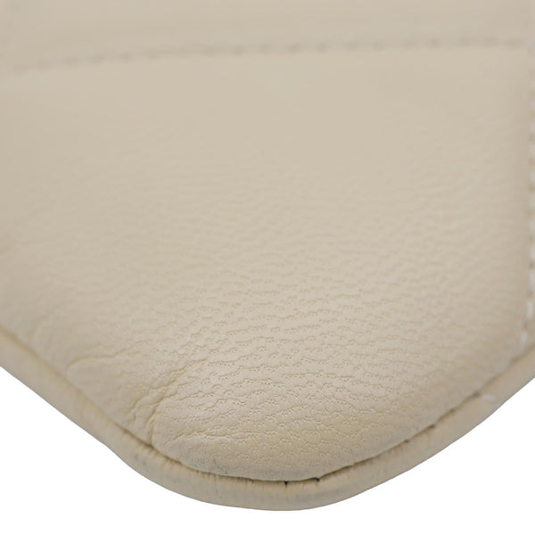 CHANEL Interlocking CC Quilted 19 Leather O-Case Off White