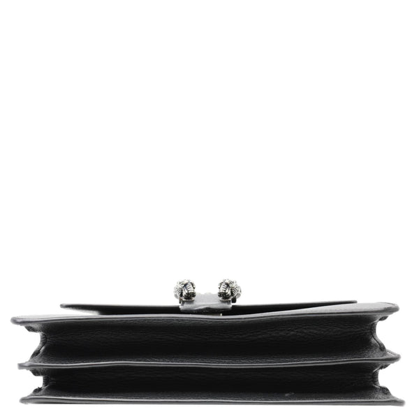 GUCCI Dionysus Bamboo Medium Leather Top Handle Shoulder Bag Black 448075