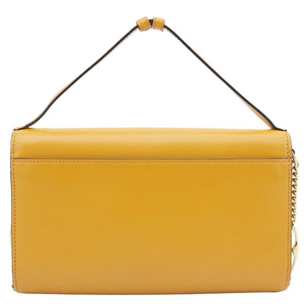 GUCCI Zumi Flap Smooth Leather Shoulder Bag Yellow 572375