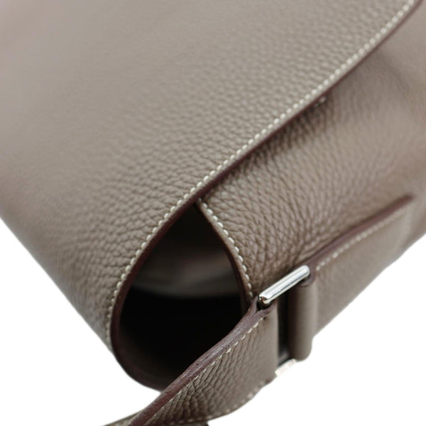 HERMES Alfred 35 Clemence Leather Messenger Bag Brown
