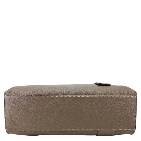 HERMES Alfred 35 Clemence Leather Messenger Bag Brown