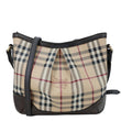 BURBERRY Hartham Haymarket Check Canvas Shoulder Bag Brown