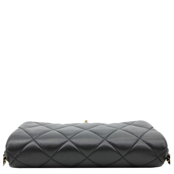 CHANEL Crush On Chains Flap Quilted Lambskin Leather Crossbody Bag Black