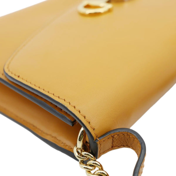 GUCCI Zumi Flap Smooth Leather Shoulder Bag Yellow 572375