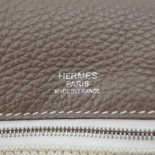 HERMES Alfred 35 Clemence Leather Messenger Bag Brown