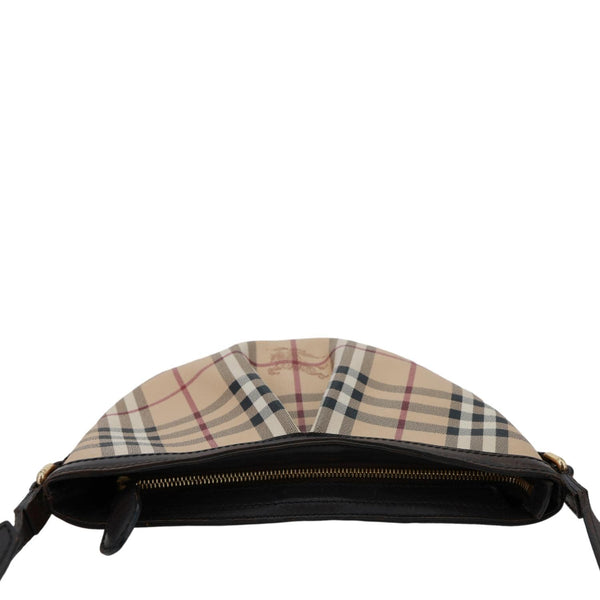 BURBERRY Hartham Haymarket Check Canvas Shoulder Bag Brown