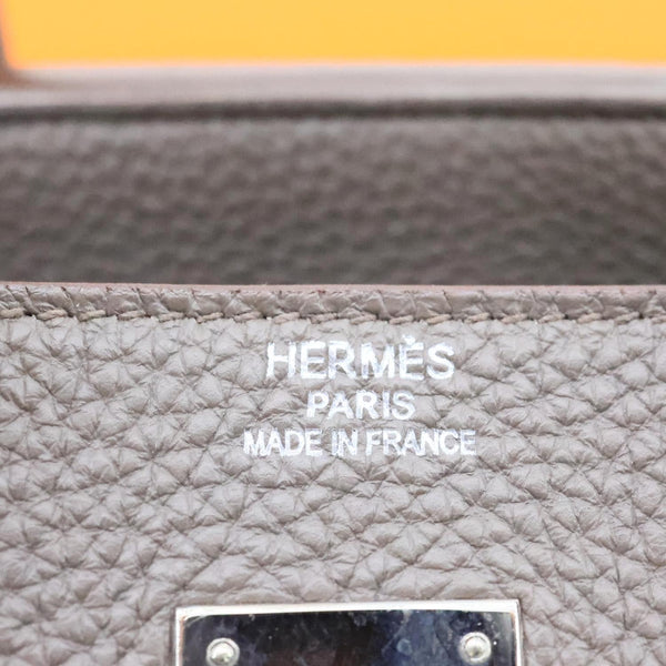 HERMES Birkin 40 Togo Leather Satchel Bag Etoupe