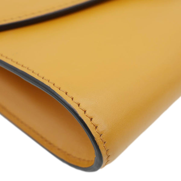 GUCCI Zumi Flap Smooth Leather Shoulder Bag Yellow 572375