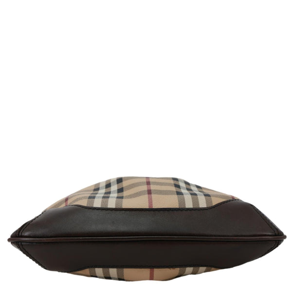 BURBERRY Hartham Haymarket Check Canvas Shoulder Bag Brown