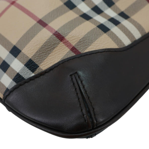 BURBERRY Hartham Haymarket Check Canvas Shoulder Bag Brown