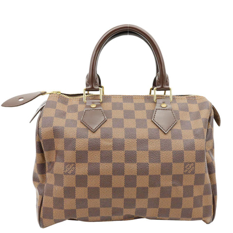 LOUIS VUITTON Speedy 25 Damier Ebene Satchel Bag Brown