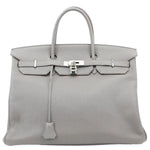 HERMES Birkin 40 Togo Leather Satchel Bag Beige