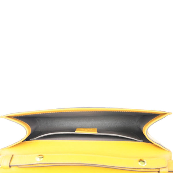 GUCCI Zumi Flap Smooth Leather Shoulder Bag Yellow 572375