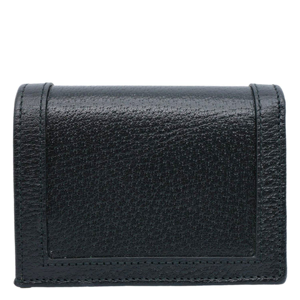 GUCCI Diana Small Bamboo Leather Card Case Wallet Black 658244