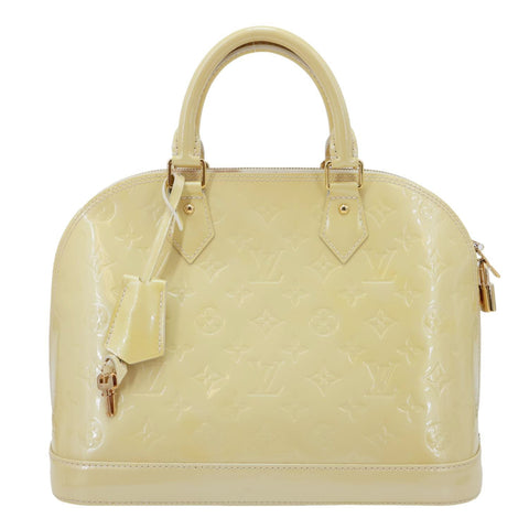 LOUIS VUITTON Alma PM Monogram Vernis Satchel Bag Yellow