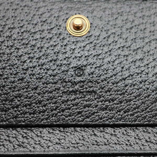 GUCCI Diana Small Bamboo Leather Card Case Wallet Black 658244
