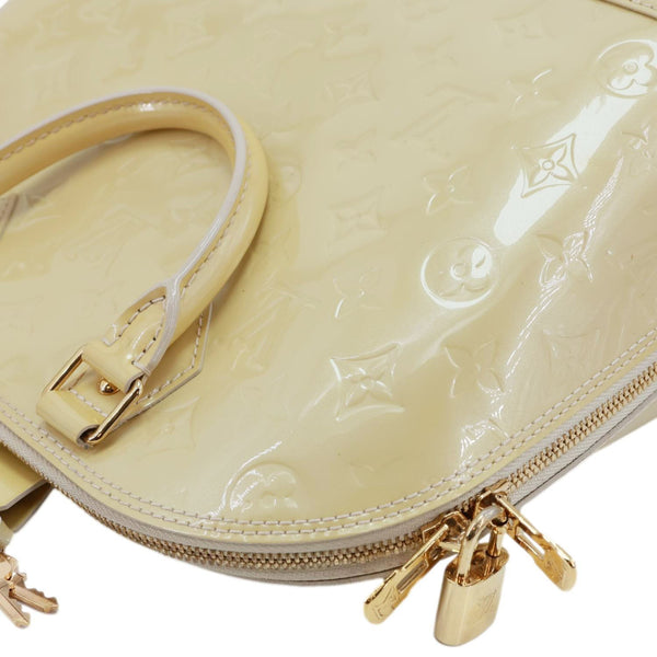 LOUIS VUITTON Alma PM Monogram Vernis Satchel Bag Yellow