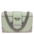 PRADA Cahier Spazzolato Soft Calfskin Leather Crossbody Bag Light Green Matte