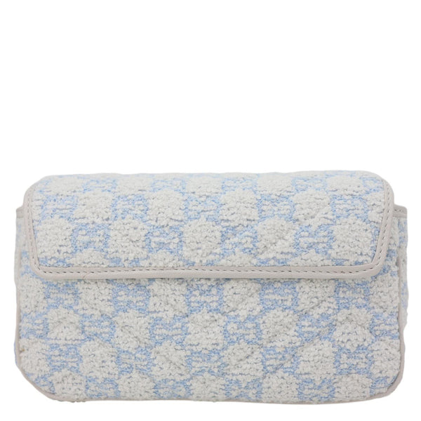 GUCCI GG Marmont Mini Quilted Sponge Boucle Shoulder Bag Light Blue 841290