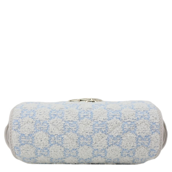 GUCCI GG Marmont Mini Quilted Sponge Boucle Shoulder Bag Light Blue 841290