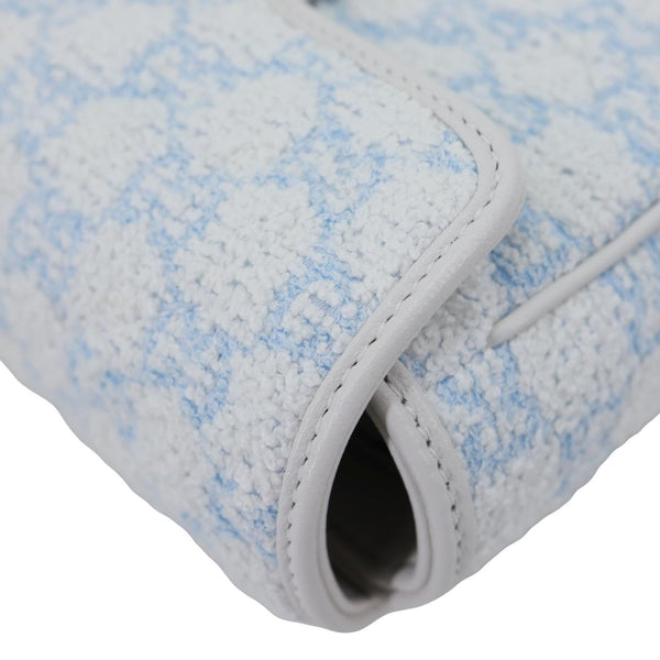GUCCI GG Marmont Mini Quilted Sponge Boucle Shoulder Bag Light Blue 841290