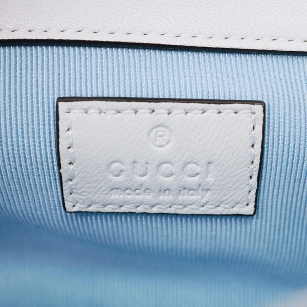 GUCCI GG Marmont Mini Quilted Sponge Boucle Shoulder Bag Light Blue 841290