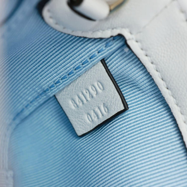 GUCCI GG Marmont Mini Quilted Sponge Boucle Shoulder Bag Light Blue 841290