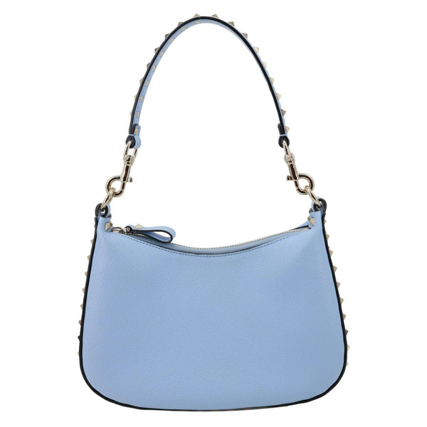 VALENTINO Garavani Rockstud Leather Hobo Bag Blue