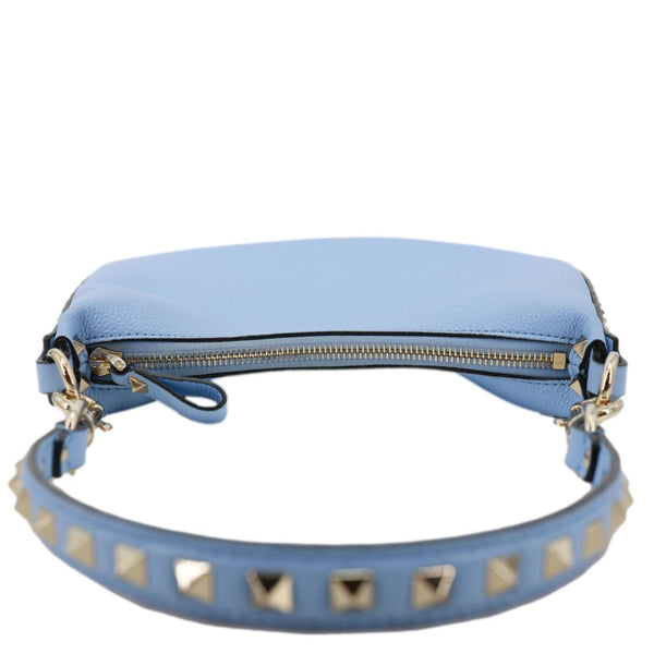VALENTINO Garavani Rockstud Leather Hobo Bag Blue