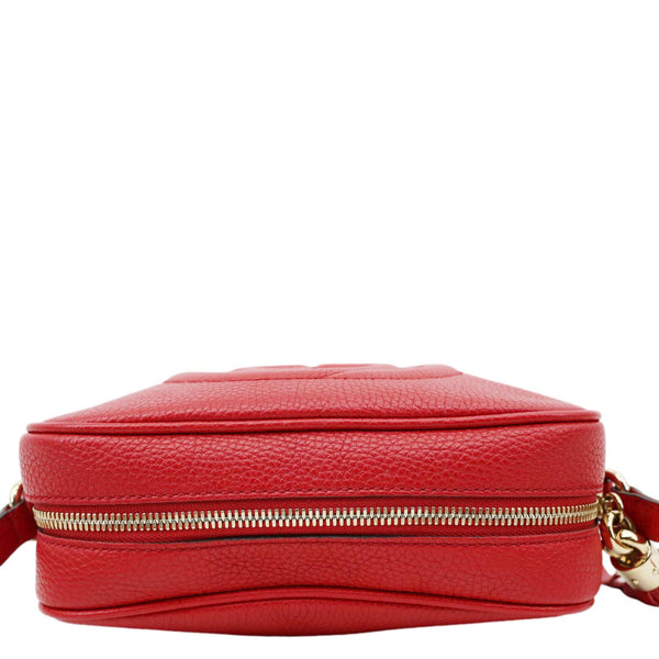 GUCCI Soho Disco Camera Leather Crossbody Bag Red 308364
