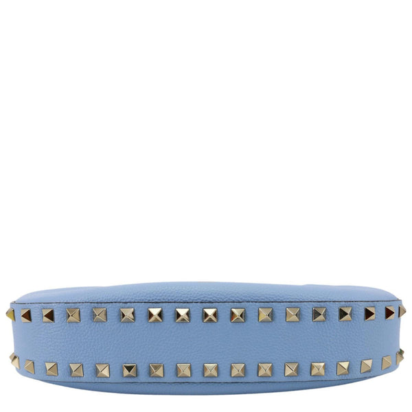 VALENTINO Garavani Rockstud Leather Hobo Bag Blue