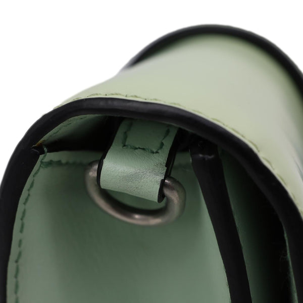 PRADA Cahier Spazzolato Soft Calfskin Leather Crossbody Bag Light Green Matte