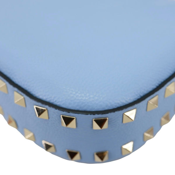VALENTINO Garavani Rockstud Leather Hobo Bag Blue