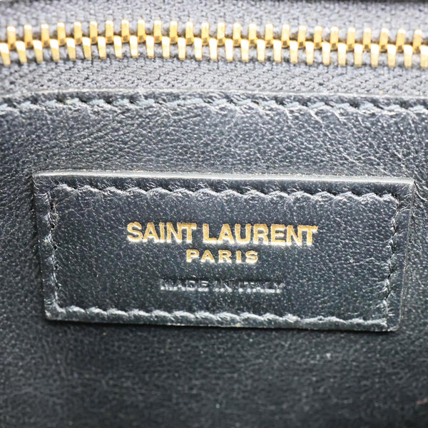 YVES SAINT LAURENT Cassandre Envelope Leopard Print Leather Chain Wallet Bag Gold