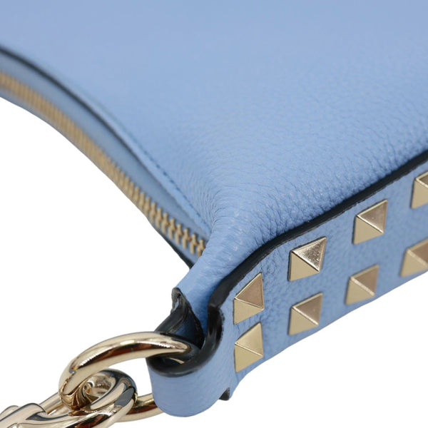 VALENTINO Garavani Rockstud Leather Hobo Bag Blue
