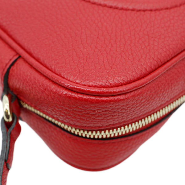 GUCCI Soho Disco Camera Leather Crossbody Bag Red 308364