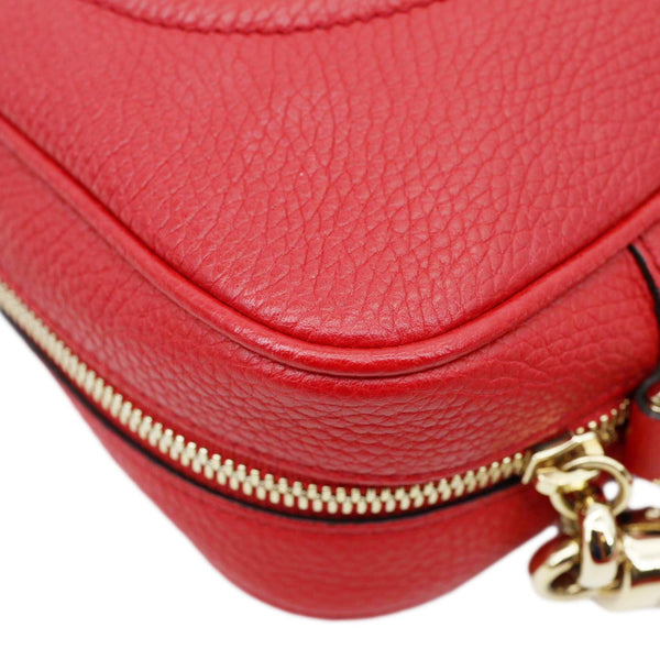 GUCCI Soho Disco Camera Leather Crossbody Bag Red 308364