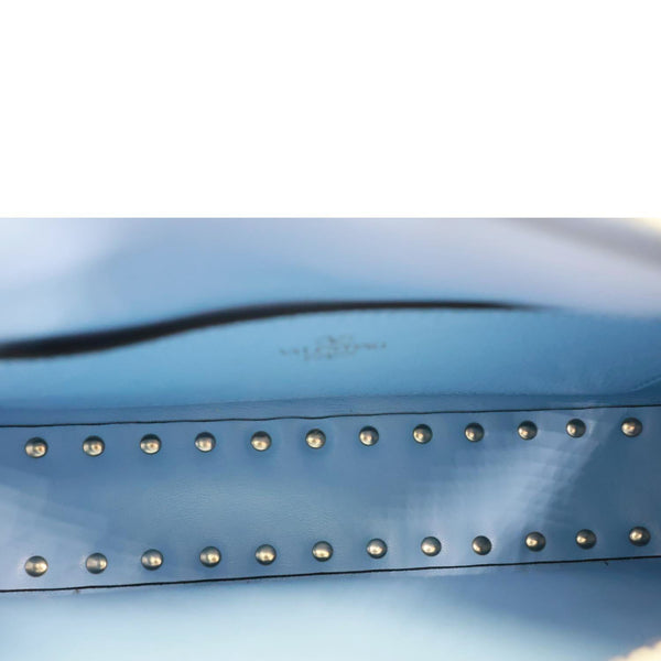 VALENTINO Garavani Rockstud Leather Hobo Bag Blue