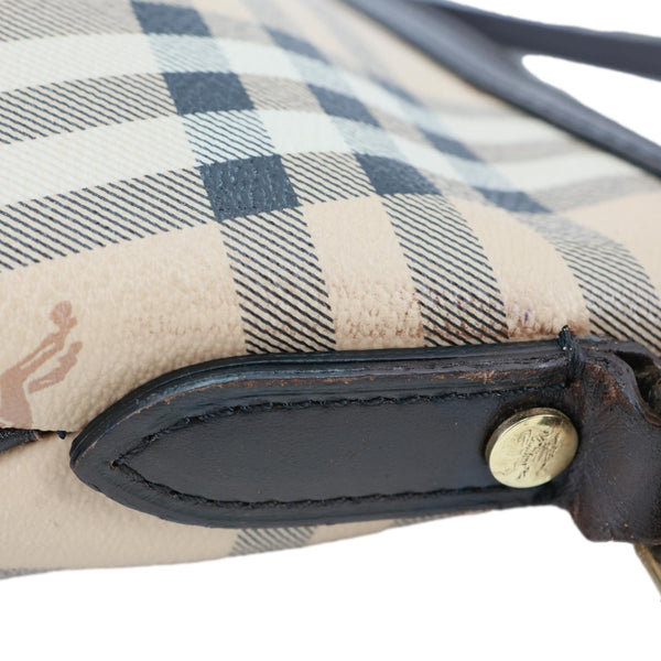 BURBERRY Hartham Haymarket Check Canvas Shoulder Bag Brown
