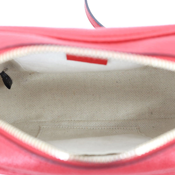 GUCCI Soho Disco Camera Leather Crossbody Bag Red 308364