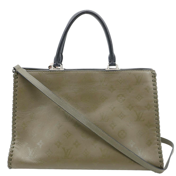 LOUIS VUITTON Very Zipped Monogram Leather Tote Shoulder Bag Green